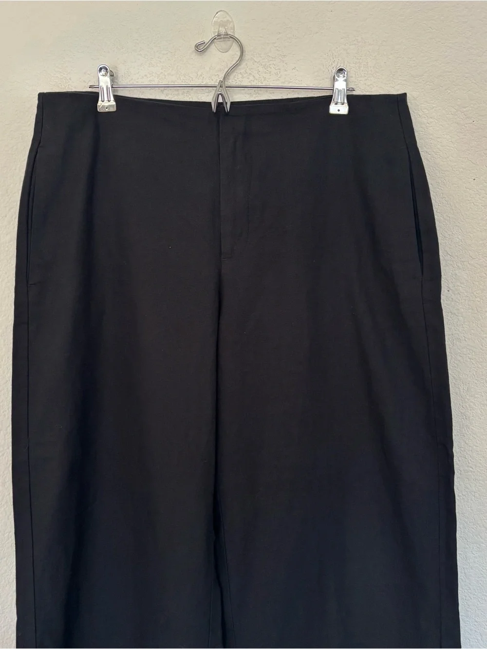 Gap Linen Blend Relaxed Straight Ankle Pants Black